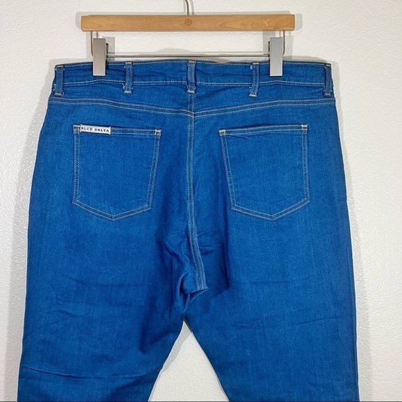 Tom James Blue Delta Mens Raw Denim Blue Custom Bespoke Jeans Size 39x28 - Picture 6 of 12